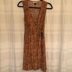 Floral Sleeveless Wrap Dress